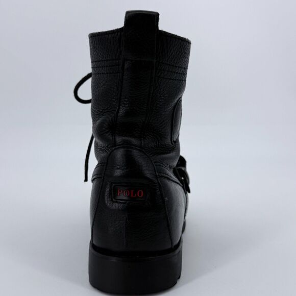 Polo Ralph Lauren Ranger Leather Buckle Boots Black Size 8